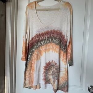 Soft Surroundings Multicolor Tie-Dye Tunic, boho, hippy, lagenlook, granola